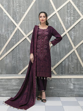 Load image into Gallery viewer, NAAZNIN 3pc Unstitched Embroidered Karandi Banarsi Suit D6235
