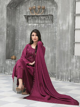 Load image into Gallery viewer, NAAZNIN 3pc Unstitched Embroidered Karandi Banarsi Suit D6240
