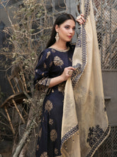 Load image into Gallery viewer, Pearla 3pc Unstitched Viscose Pearl Gold Table Printed Winter Suiting D6187
