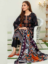 Load image into Gallery viewer, TANIA 3pc Unstitched Embroidered Printed Linen Suiting D-01
