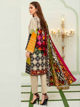 Load image into Gallery viewer, TANIA 3pc Unstitched Embroidered Printed Linen Suiting D-02
