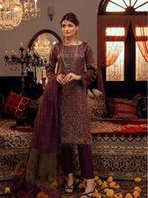 Load image into Gallery viewer, Raks-e-Gul - 3pc Unstitched - Embroidered Jacquard Luxury Banarsi Viscose Suit (WK-00871)
