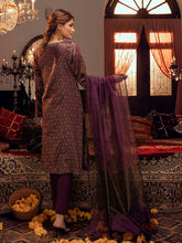 Load image into Gallery viewer, Raks-e-Gul - 3pc Unstitched - Embroidered Jacquard Luxury Banarsi Viscose Suit (WK-00871)
