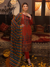 Load image into Gallery viewer, Sehr-e-Gul - 3pc Unstitched - Embroidered Jacquard Luxury Banarsi Viscose Suit (WK-00869)

