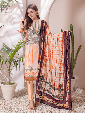 Salitex Inaya 3pc Unstitched - Printed Lawn Shirt & Dupatta With Dyed Cambric Trouser (IP-00090BUT)