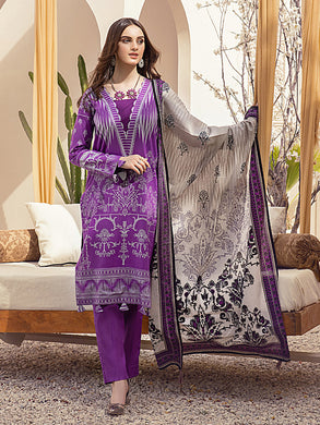 Salitex Inaya 3pc Unstitched - Printed Lawn Shirt & Dupatta With Dyed Cambric Trouser (IP-00091AUT)