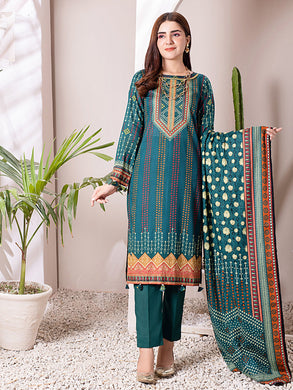 Salitex Inaya 3pc Unstitched - Printed Lawn Shirt & Dupatta With Dyed Cambric Trouser (IP-00092AUT)