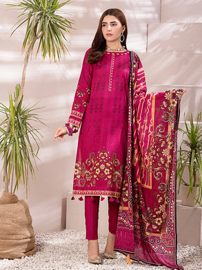 Salitex Inaya 3pc Unstitched - Printed Lawn Shirt & Dupatta With Dyed Cambric Trouser (IP-00094AUT)