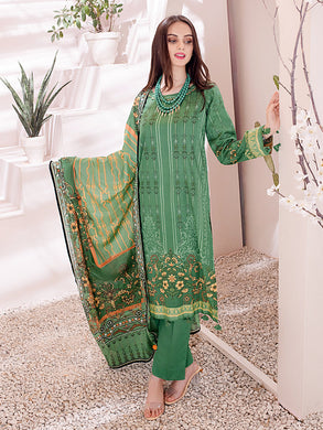 Salitex Inaya 3pc Unstitched - Printed Lawn Shirt & Dupatta With Dyed Cambric Trouser (IP-00094BUT)