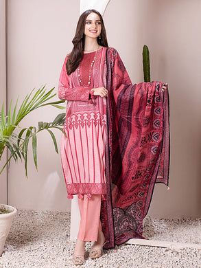 Salitex Inaya 3pc Unstitched - Printed Lawn Shirt & Dupatta With Dyed Cambric Trouser (IP-00096AUT)