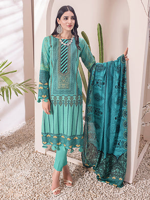 Salitex Inaya 3pc Unstitched - Printed Lawn Shirt & Dupatta With Dyed Cambric Trouser (IP-00096BUT)