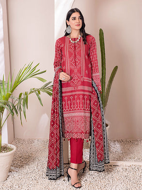 Salitex Inaya 3pc Unstitched - Printed Lawn Shirt & Dupatta With Dyed Cambric Trouser (IP-00097AUT)