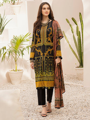 Salitex Inaya 3pc Unstitched - Printed Lawn Shirt & Dupatta With Dyed Cambric Trouser (IP-00098AUT)