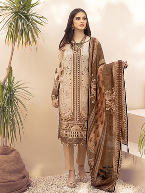 Salitex Inaya 3pc Unstitched - Printed Lawn Shirt & Dupatta With Dyed Cambric Trouser (IP-00099AUT)