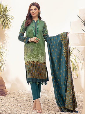 Salitex Inaya 3pc Unstitched - Printed Lawn Shirt & Dupatta With Dyed Cambric Trouser (IP-00100BUT)