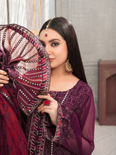 Load image into Gallery viewer, SARAAB 3pc Unstitched Aari Embroidered Fancy Chiffon Suiting D2001
