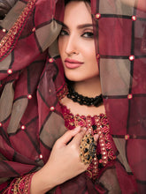 Load image into Gallery viewer, SARAAB 3pc Unstitched Aari Embroidered Fancy Chiffon Suiting D2008
