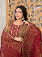 Load image into Gallery viewer, SARAAB 3pc Unstitched Aari Embroidered Fancy Chiffon Suiting D2010
