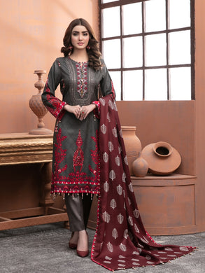 Elana By Tawakkal 3pc Unstitched Embroidered Digital Printed Linen Suiting D 6306