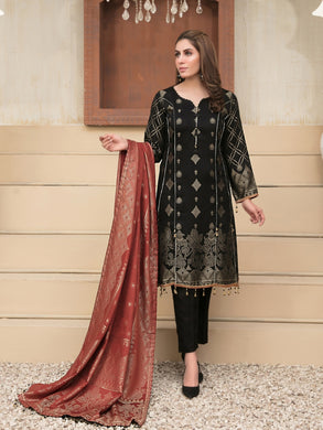 Zariaa by Tawakkal 3pc Unstitched Broshia Banarsi Linen Suit D 6485