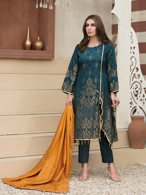 Zariaa by Tawakkal 3pc Unstitched Broshia Banarsi Linen Suit D 6486