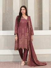 Load image into Gallery viewer, SELENA BY TAWAKKAL 3pc Unstitched Dual Color Broshia Banarsi Viscose Suit D6454
