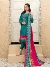 Load image into Gallery viewer, Tawakkal Fayona 3pc Unstitched Embroidered And Digital Printed Lawn Suit D6523A
