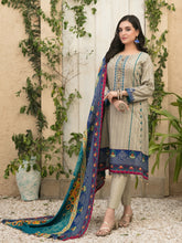 Load image into Gallery viewer, Tawakkal Fayona 3pc Unstitched Embroidered And Digital Printed Lawn Suit D6523B
