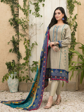 Tawakkal Fayona 3pc Unstitched Embroidered And Digital Printed Lawn Suit D6523B