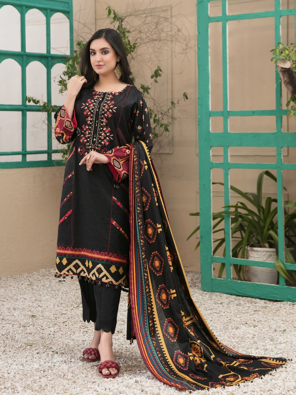 Tawakkal Fayona 3pc Unstitched Embroidered And Digital Printed Lawn Suit D6524B