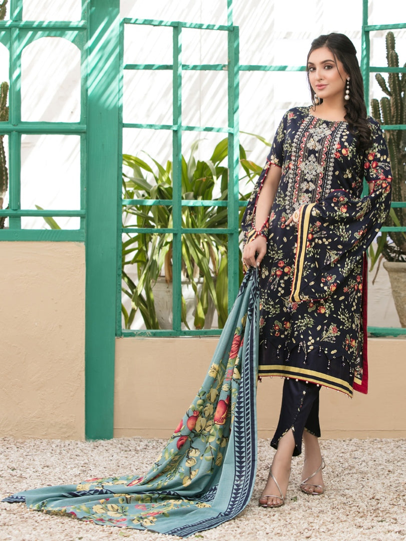 Tawakkal Fayona 3pc Unstitched Embroidered And Digital Printed Lawn Suit D6525A