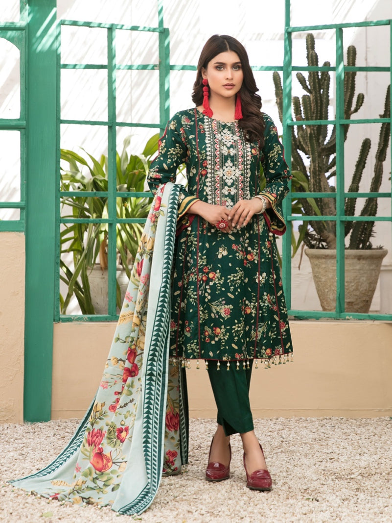 Tawakkal Fayona 3pc Unstitched Embroidered And Digital Printed Lawn Suit D6525B
