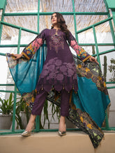 Load image into Gallery viewer, Tawakkal Fayona 3pc Unstitched Embroidered And Digital Printed Lawn Suit D6527A

