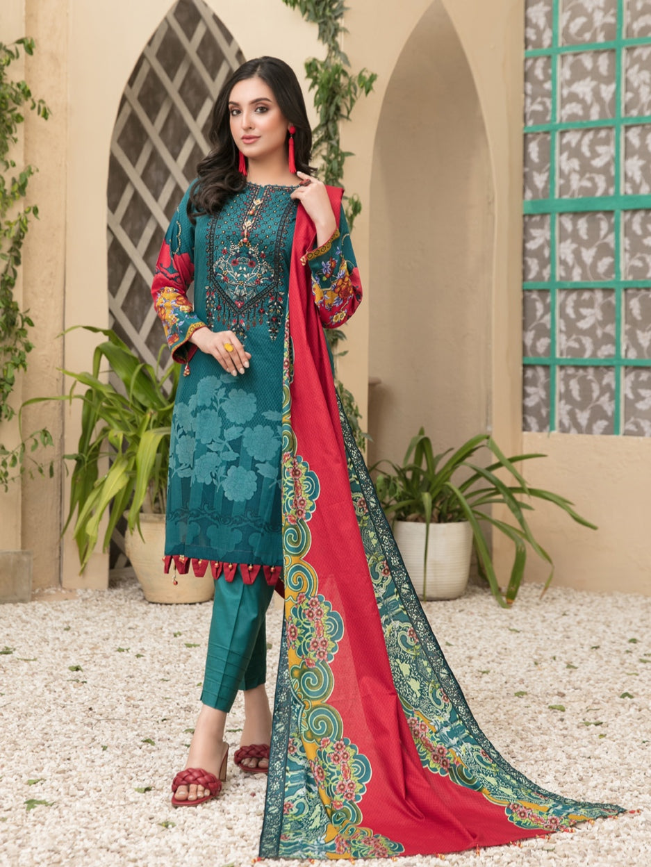 Tawakkal Fayona 3pc Unstitched Embroidered And Digital Printed Lawn Suit D6527B