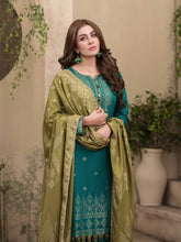 Load image into Gallery viewer, TANAZ 3pc Unstitched Broshia Banarsi Linen Suit D6336
