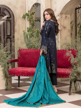 Load image into Gallery viewer, TANAZ 3pc Unstitched Broshia Banarsi Linen Suit D6373
