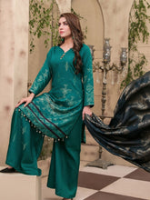 Load image into Gallery viewer, TANAZ 3pc Unstitched Broshia Banarsi Linen Suit D6376
