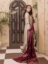 Load image into Gallery viewer, TANAZ 3pc Unstitched Broshia Banarsi Linen Suit D6377
