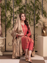Load image into Gallery viewer, TANAZ 3pc Unstitched Broshia Banarsi Linen Suit D6378
