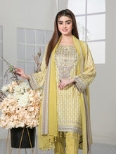 Load image into Gallery viewer, Tawakkal Titania 3pc Unstitched Embroidered And Digital Printed Lawn Suit D7092
