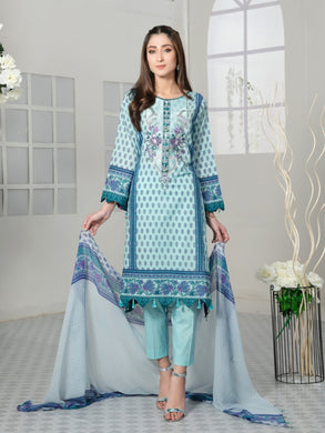 Tawakkal Titania 3pc Unstitched Embroidered And Digital Printed Lawn Suit D7093