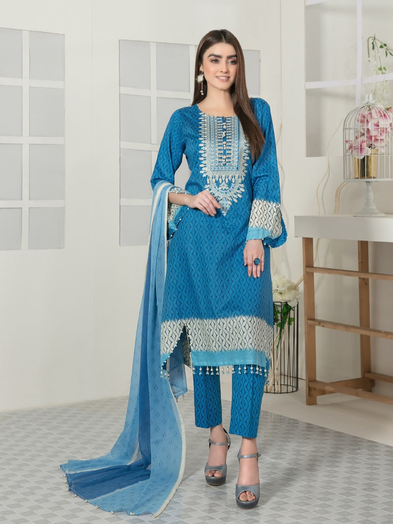 Tawakkal Titania 3pc Unstitched Embroidered And Digital Printed Lawn Suit D7100