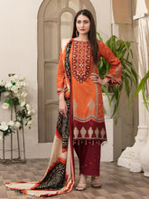 Load image into Gallery viewer, Tawakkal Magnifique 3pc Unstitched Embroidered And Digital Printed Lawn Suit D6836
