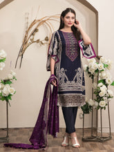 Load image into Gallery viewer, Tawakkal Magnifique 3pc Unstitched Embroidered And Digital Printed Lawn Suit D6839
