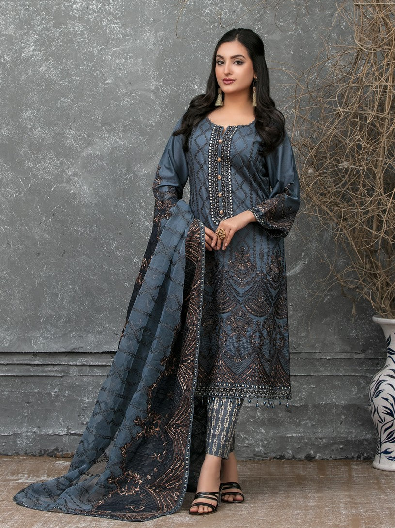 Tawakkal Mahpara 3pc Unstitched Aari Embroidered Fancy Lawn Suit D1643