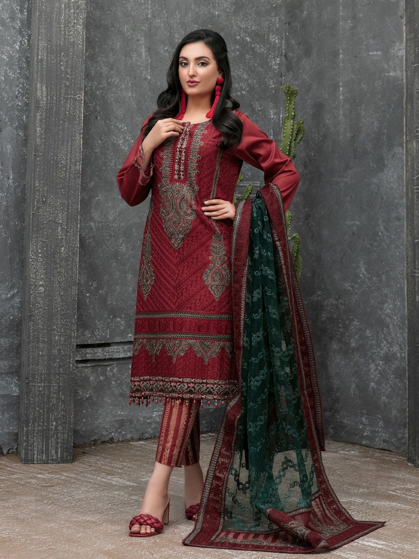 Tawakkal Mahpara 3pc Unstitched Aari Embroidered Fancy Lawn Suit D1646