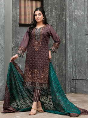 Tawakkal Mahpara 3pc Unstitched Aari Embroidered Fancy Lawn Suit D1648