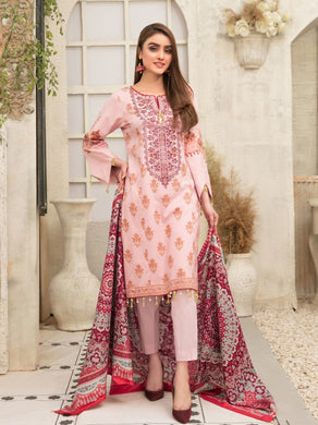 Tawakkal Mahru 3pc Unstitched Embroidered And Digital Printed Lawn Suit D6596