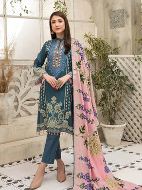 Tawakkal Mahru 3pc Unstitched Embroidered And Digital Printed Lawn Suit D6599