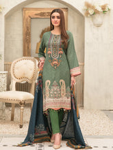 Load image into Gallery viewer, Tawakkal Mahru 3pc Unstitched Embroidered And Digital Printed Lawn Suit D6587
